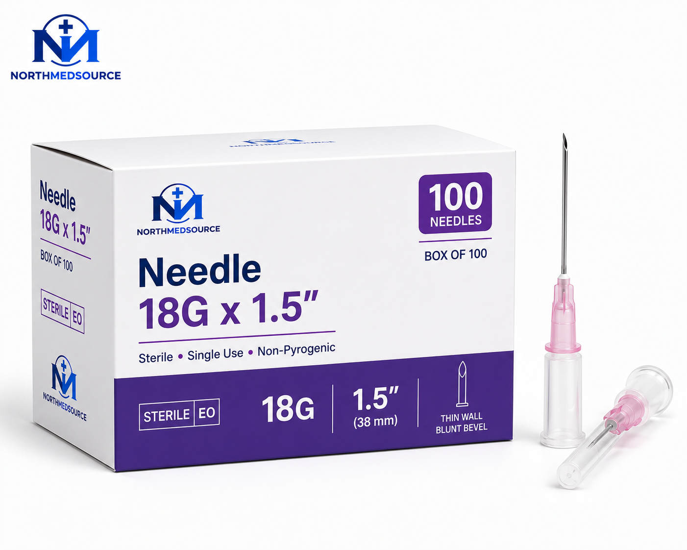 Aiguilles 18G x 1,5 pouce - Boite 100 NorthMedSource