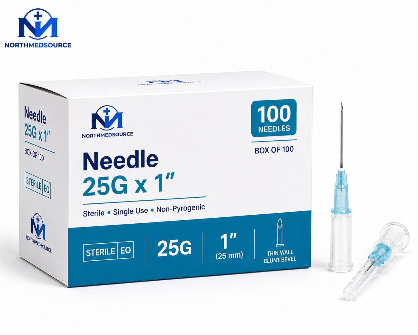 Aiguilles 25G x 1 pouce - Boite 100 NorthMedSource
