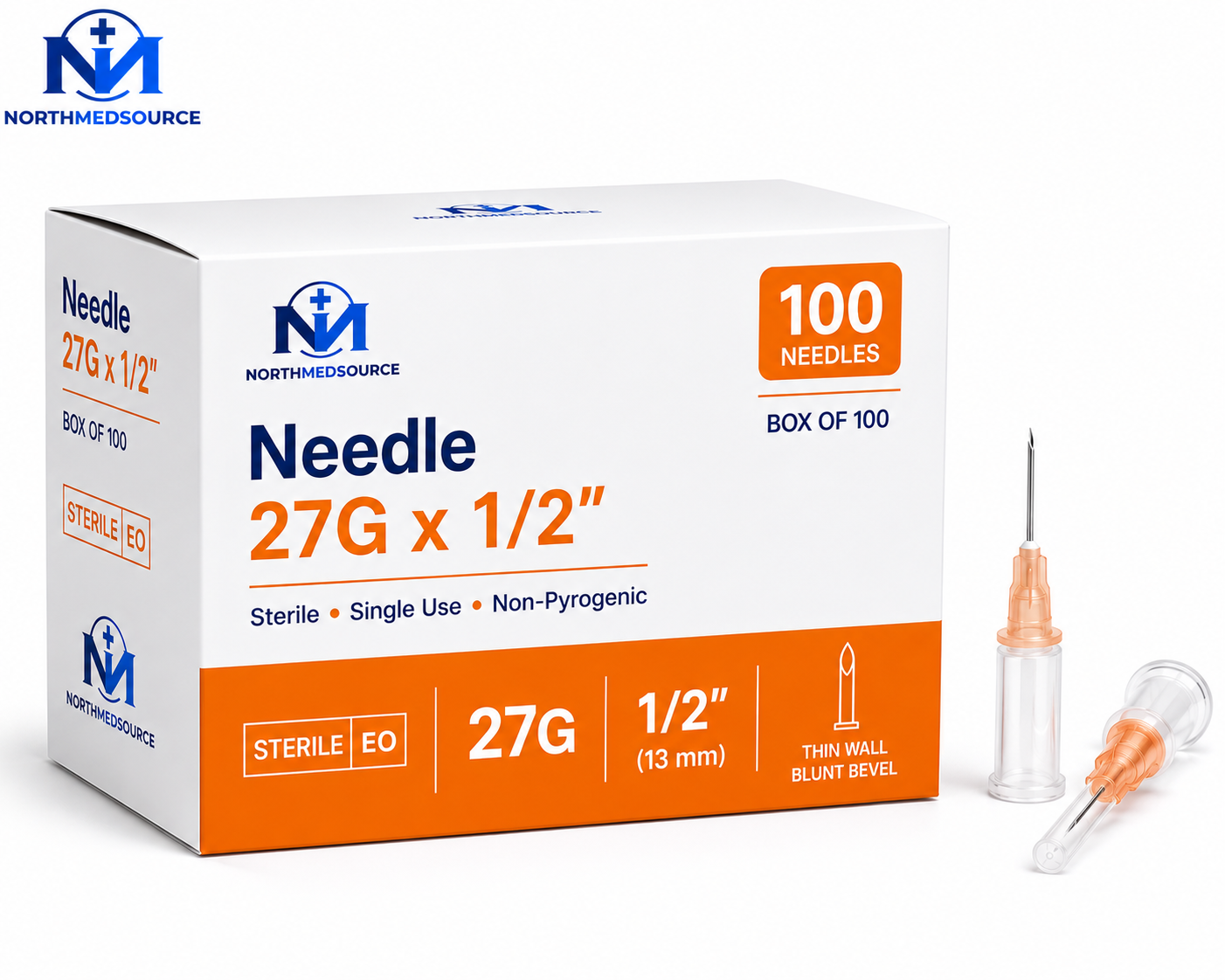 Aiguilles 27G x 1/2 pouce - Boite 100 NorthMedSource