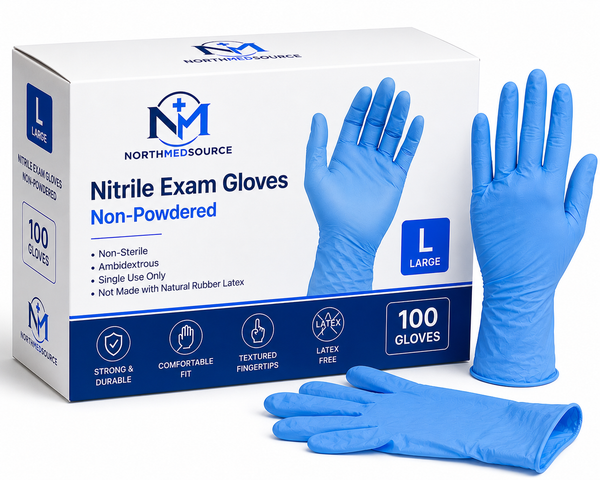 Gants Examen Nitrile Non Poudres - Boite 100 Taille L NorthMedSource